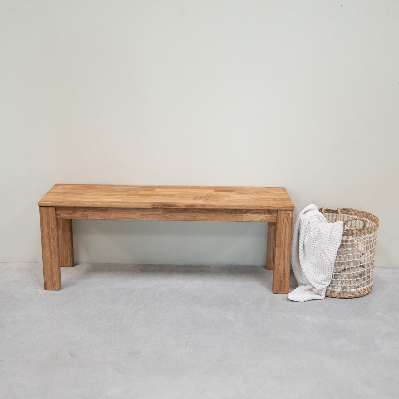 NordicStory Banco de madera maciza de roble "Mauritz 4"
